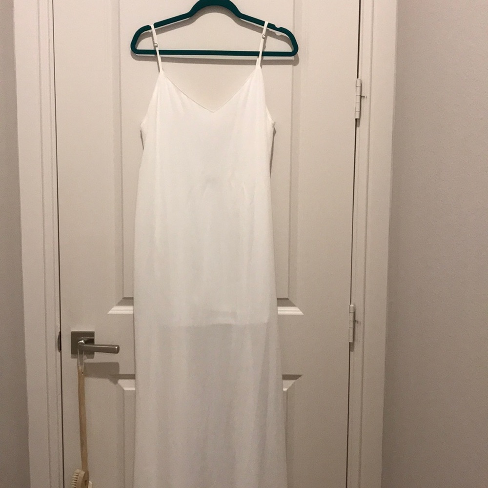 Show me your mumu white maxi dress with V-back